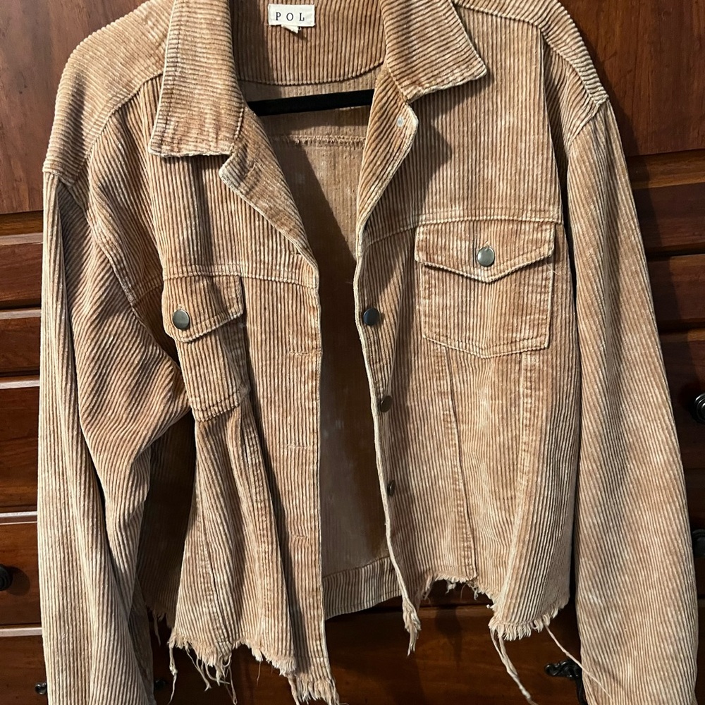 POL Tan Corduroy Jean Jacket